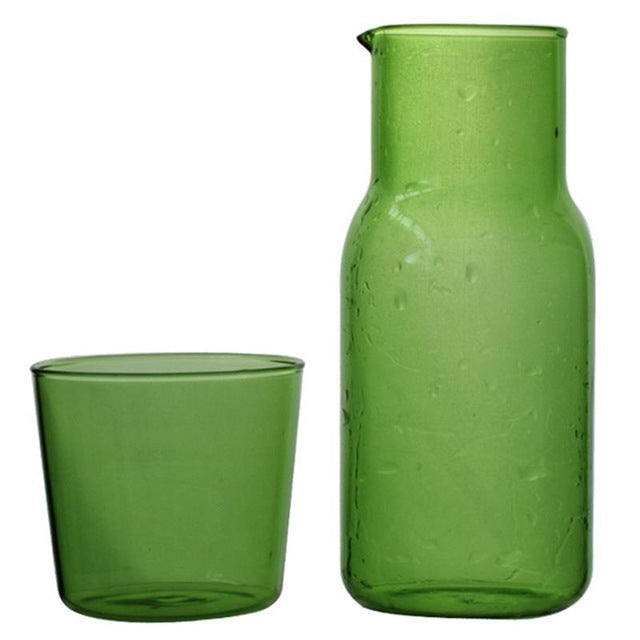 Clear Water Bottle & Cup Set – 500ml Glass Drinking Set - Lusomart