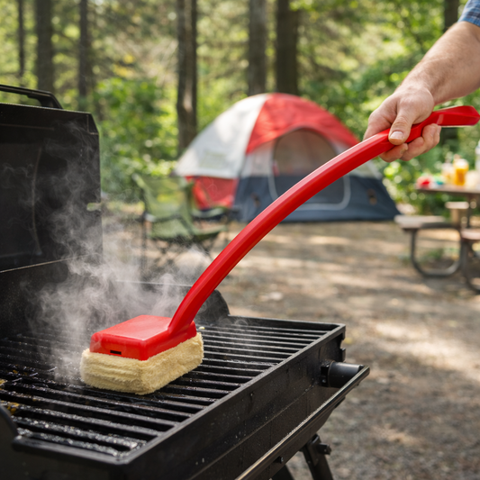 Easy Clean BBQ Brush Long Handle Bristle Free Scrubber - Lusomart