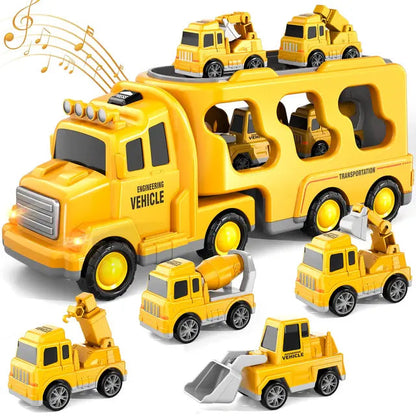 Grote Vrachtwagen Speelgoed Dubbellaags Met Mini Voertuigen En Muziekfunctie ABS-Plastic 2