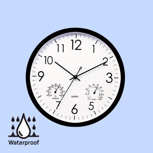 Waterproof Vintage Garden Clock With Temperature Humidity - Lusomart