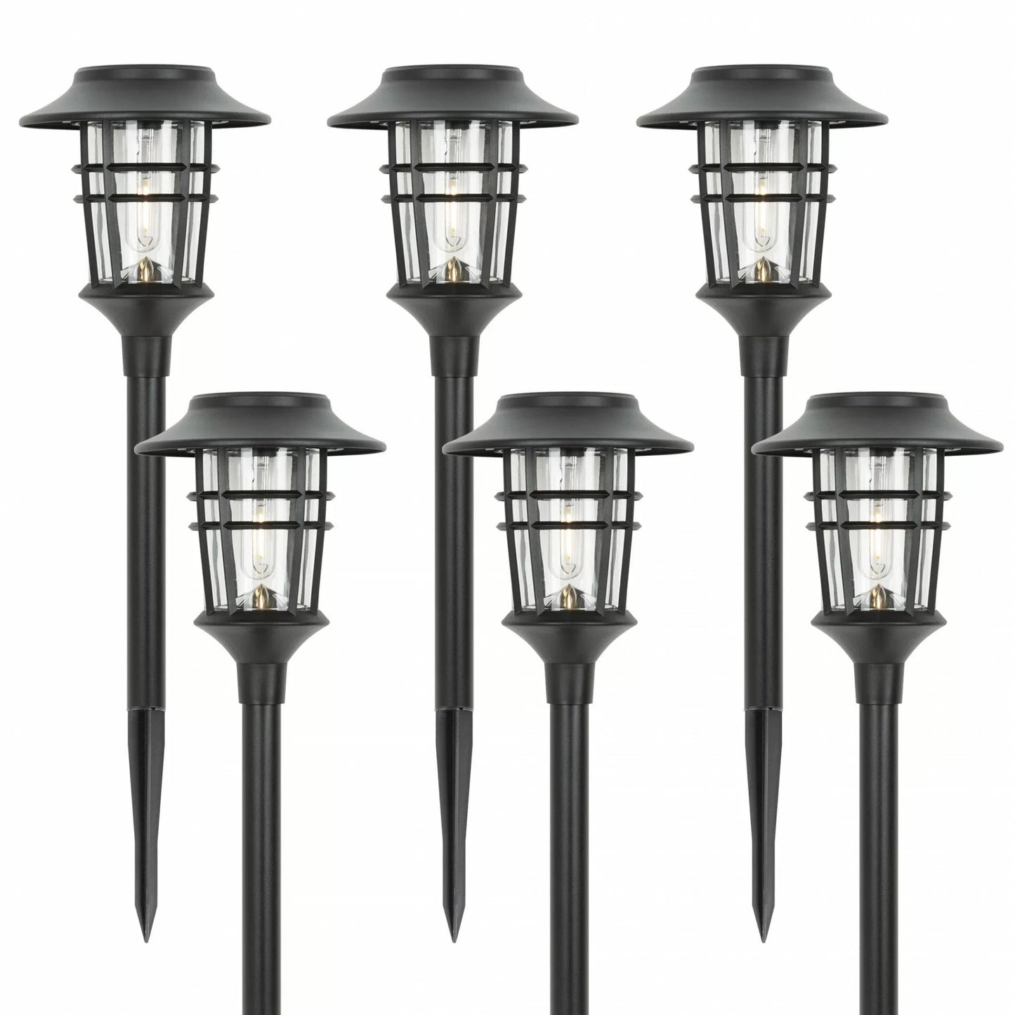 Bright Garden Solar Powered Lanterns - 6 Pack - Lusomart