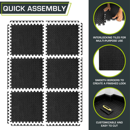 Soft Interlocking Foam Gym Floor Tiles for Exercise