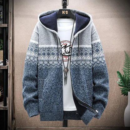 Warm Plaid Hooded Parka Coat for Men