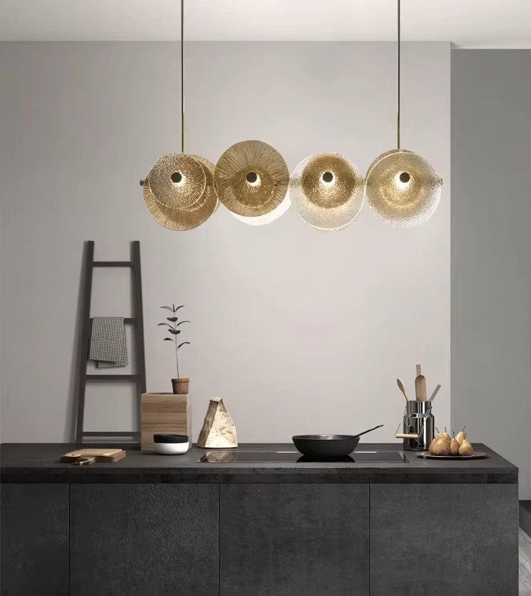 Luxury Round Glass Chandelier in Gold - Lusomart
