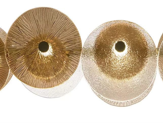 Luxury Round Glass Chandelier in Gold