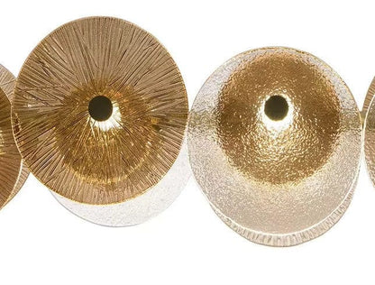 Luxury Round Glass Chandelier in Gold