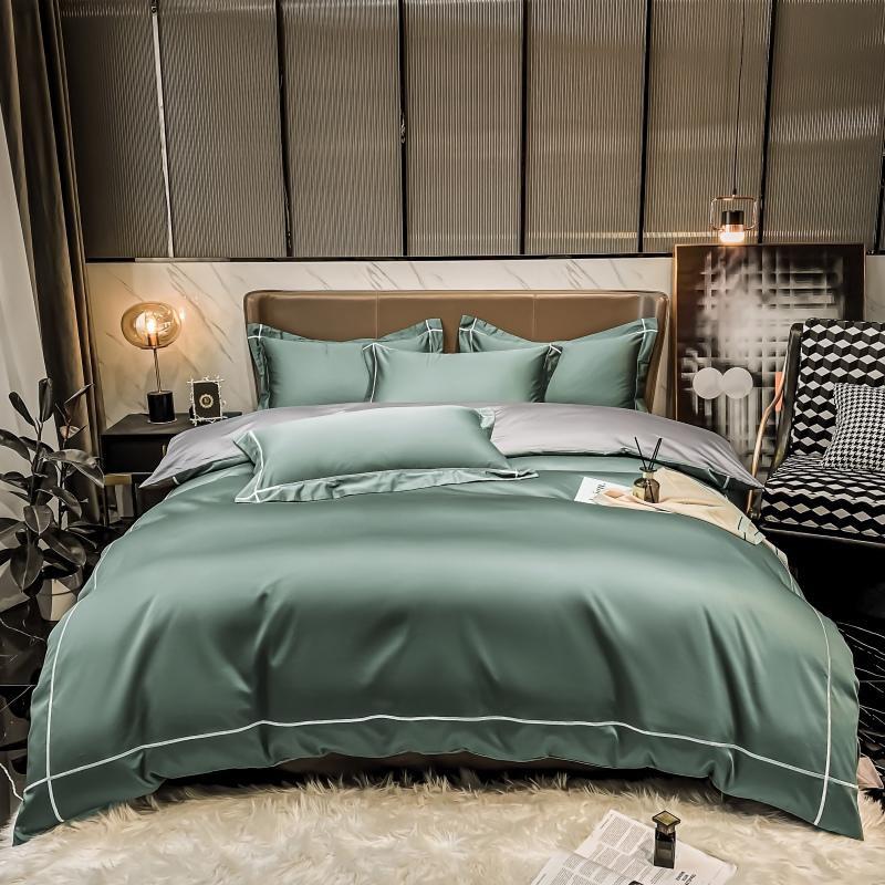 Soft Egyptian Cotton Gold Accent Bedding Set