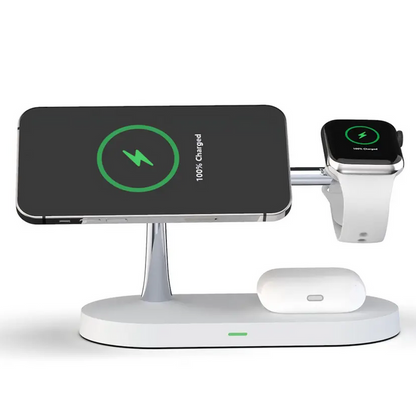 Compact 5-in-1 Phone Charging Dock with LED Nightlight