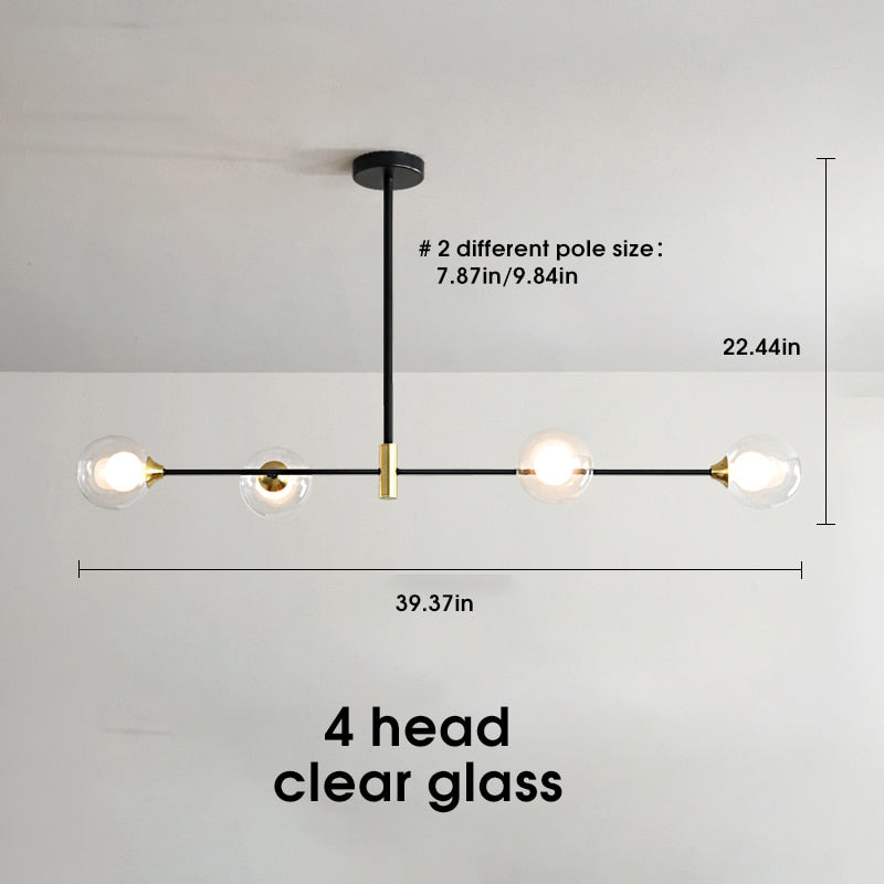 Sleek Glass Globe Pendant Light With LED Bulbs