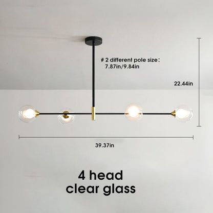 Sleek Glass Globe Pendant Light With LED Bulbs