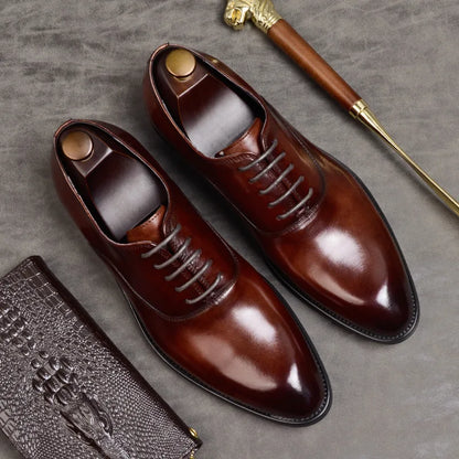 Luxury Men's Genuine Leather Dress Shoes - Lusomart