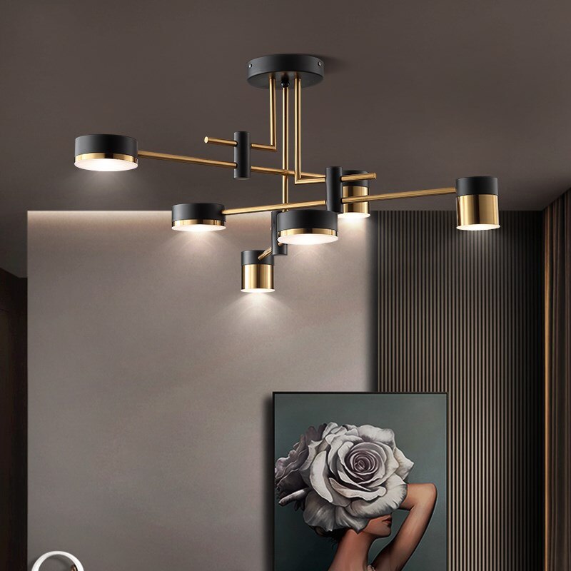 Luxury Gold And Black Crystal Chandelier