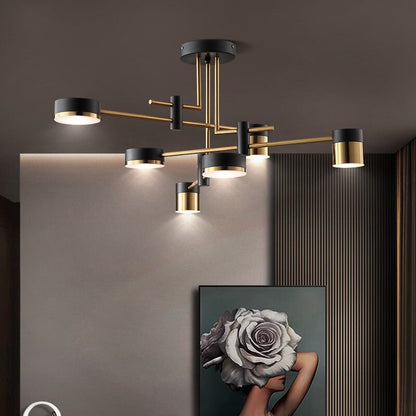 Luxury Gold And Black Crystal Chandelier
