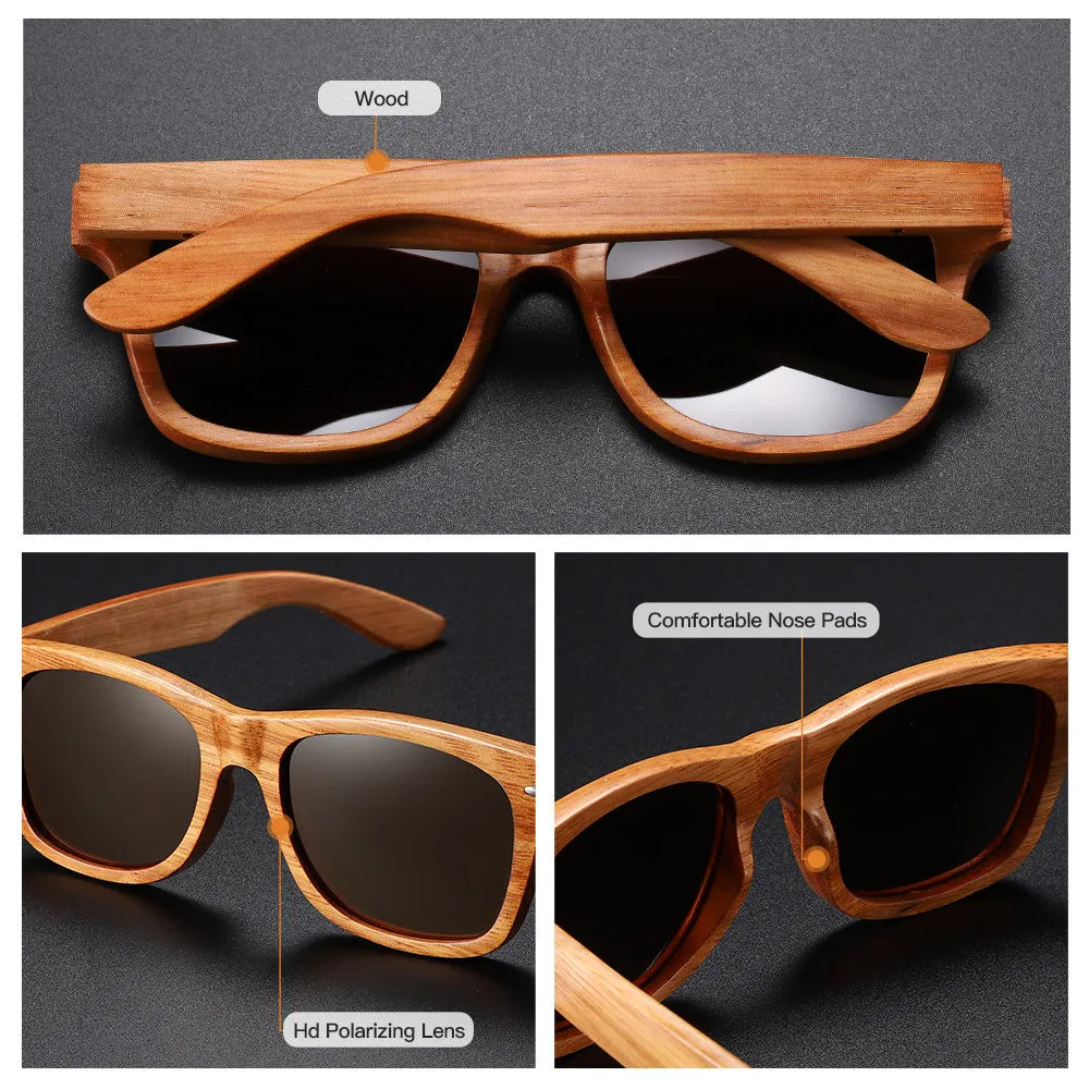 Eco Friendly Bamboo Polarized Sunglasses UV Protection
