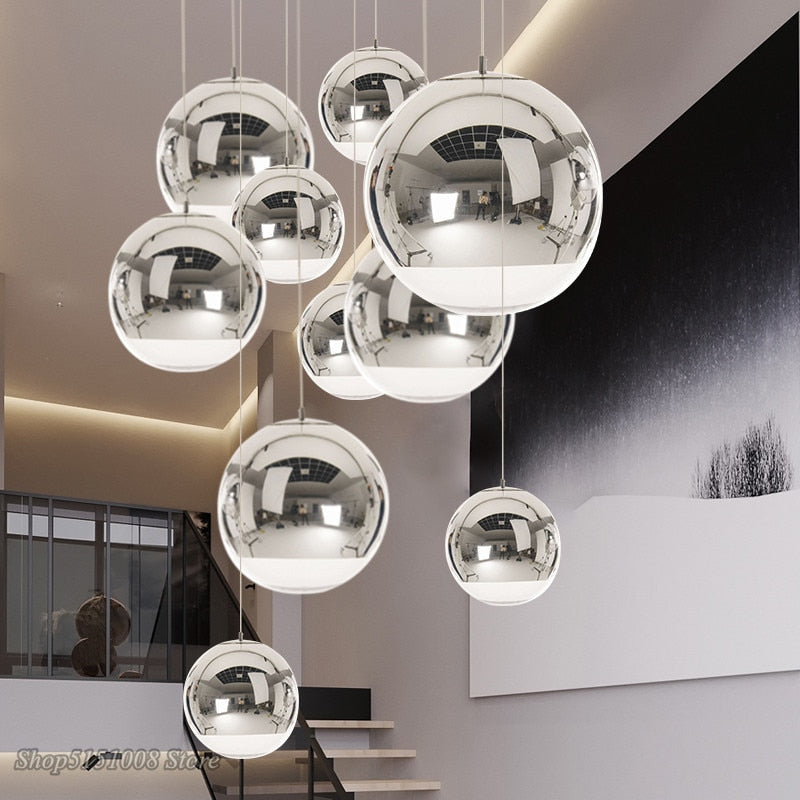 Stunning Glass Pendant Light Clear Globe Chandelier