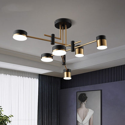 Luxury Gold And Black Crystal Chandelier