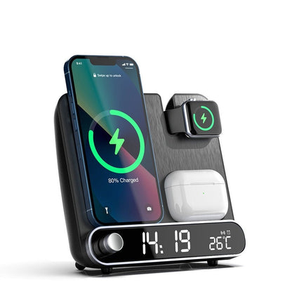 Compact 3-In-1 Wireless Charging Alarm Clock for iPhone - Lusomart