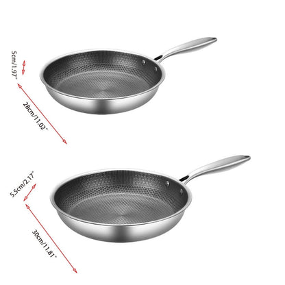 Durable Non-Stick Stainless Steel Frying Pan, All Stovetops