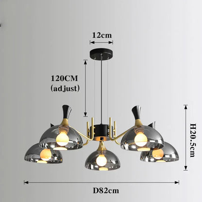 Modern Black Glass LED Chandelier