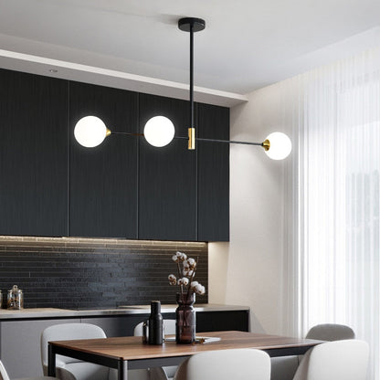 Sleek Glass Globe Pendant Light With LED Bulbs