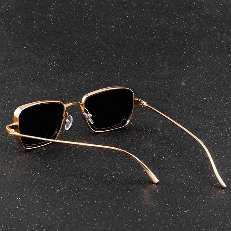 Trendy Steampunk Metal Aviator Sunglasses Polarized Lenses