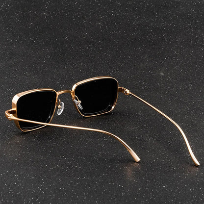 Trendy Steampunk Metal Aviator Sunglasses Polarized Lenses