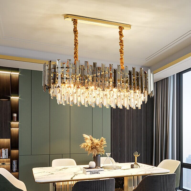 Circular Glass LED Lamp With Brass Decoration