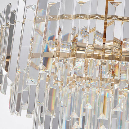 Circular Glass LED Lamp With Brass Decoration