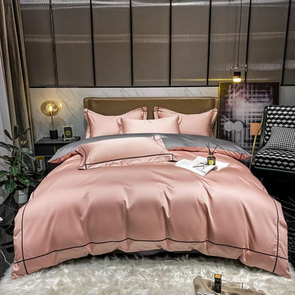 Soft Egyptian Cotton Gold Accent Bedding Set