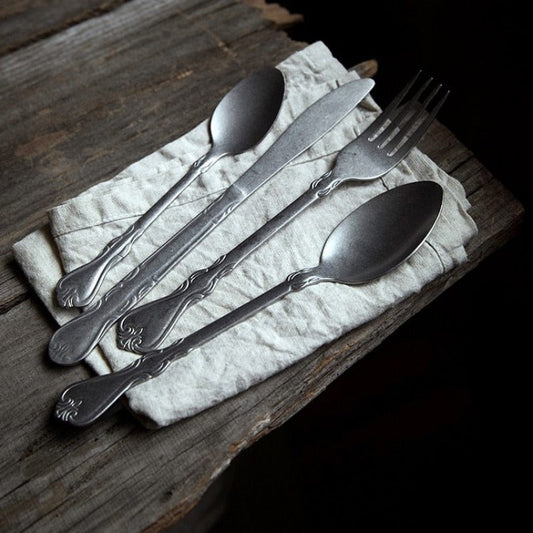Rustic Charm 4-Piece Flatware Set for Classic Dining - Lusomart