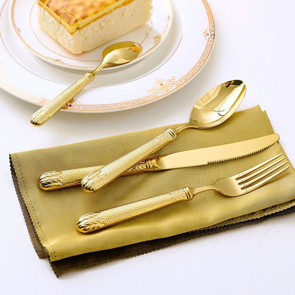  Elnoora Gold Luxury Cutlery Set-3