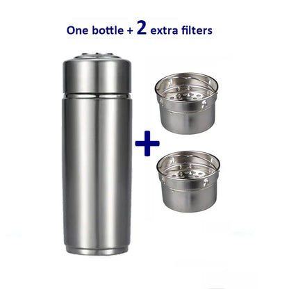 Alkaline Water Bottle with pH Filter Stainless Steel