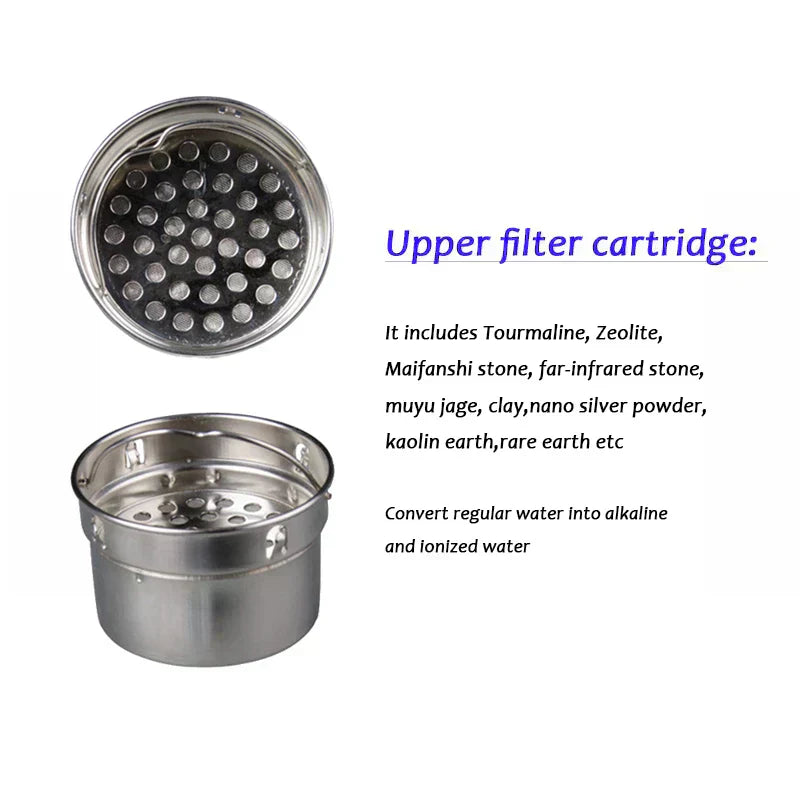 Alkaline Water Bottle with pH Filter Stainless Steel