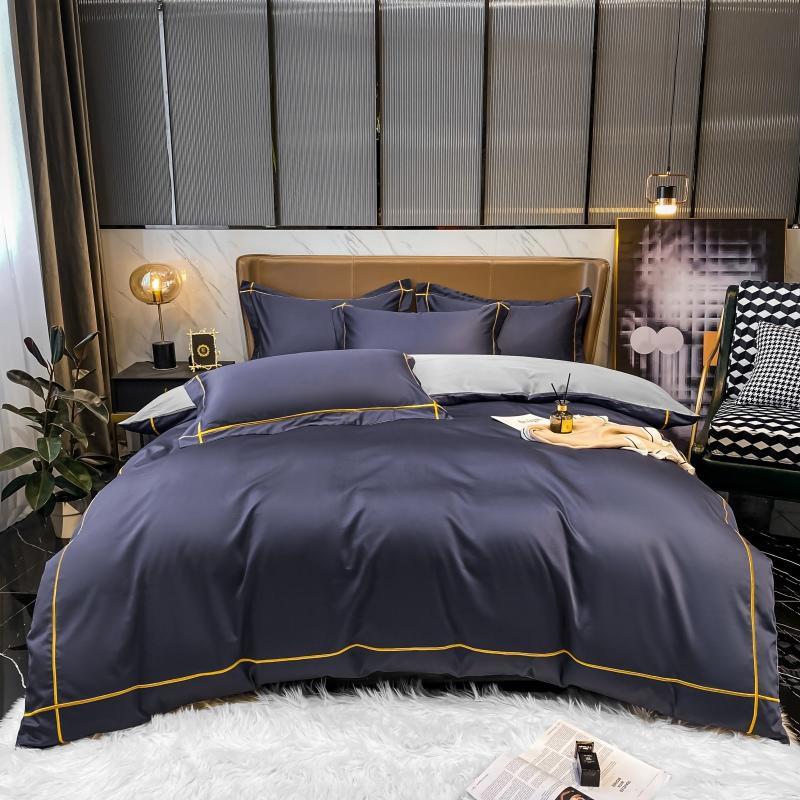 Soft Egyptian Cotton Gold Accent Bedding Set