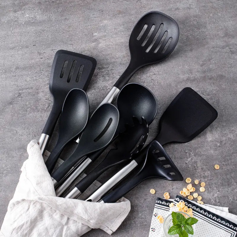 Durable Kitchen Tool Set with Heat Resistant Handles