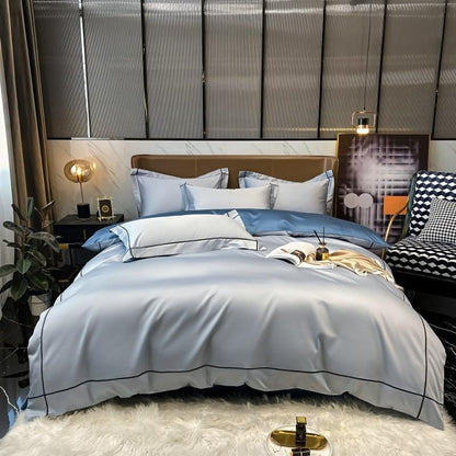 Soft Egyptian Cotton Gold Accent Bedding Set