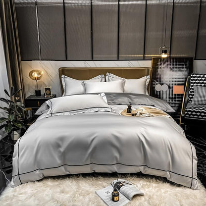 Soft Egyptian Cotton Gold Accent Bedding Set