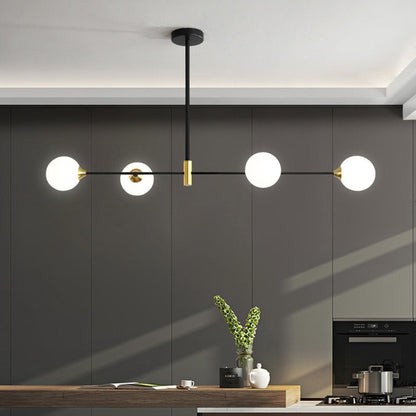 Sleek Glass Globe Pendant Light With LED Bulbs
