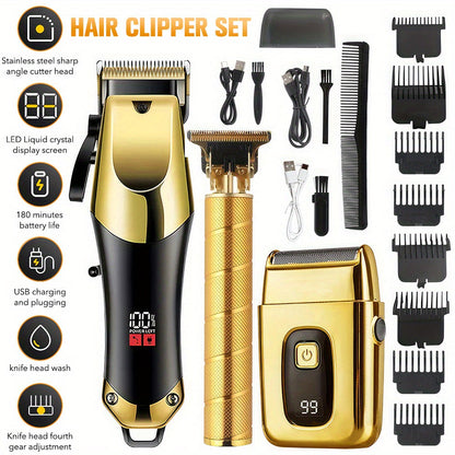 Wireless Rechargeable Hair Trimmer Grooming Kit