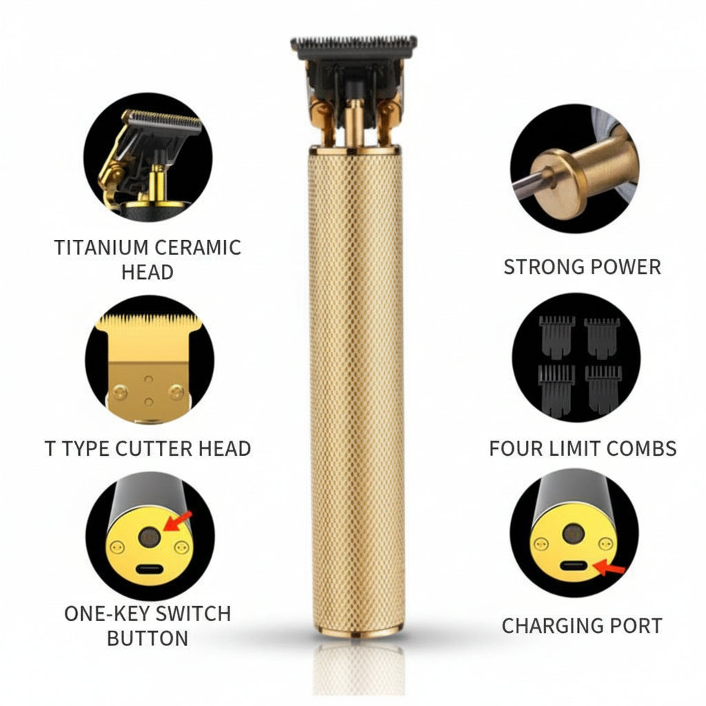 Rechargeable Men's Beard Trimmer Kit Cordless Grooming Tool
