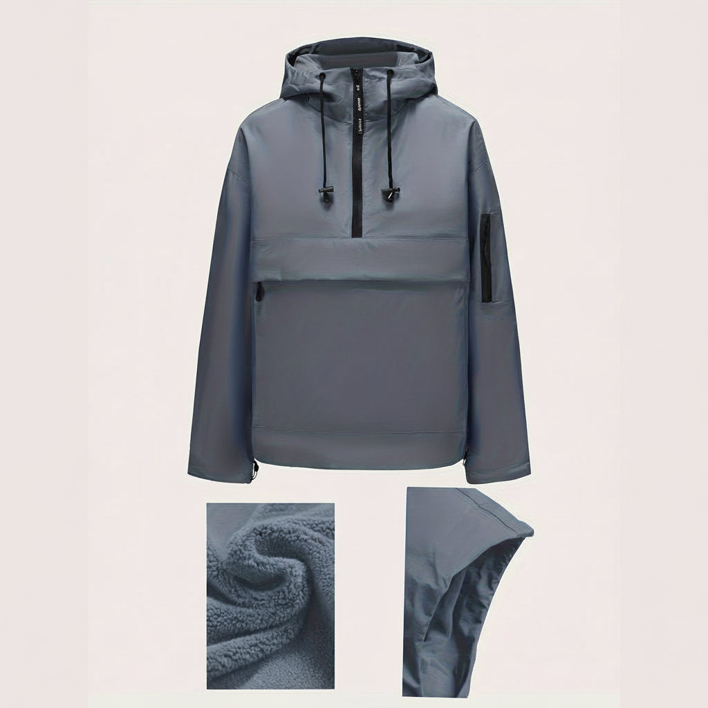 Relaxed Fit Hoodie Zip Up Pocket Jacket