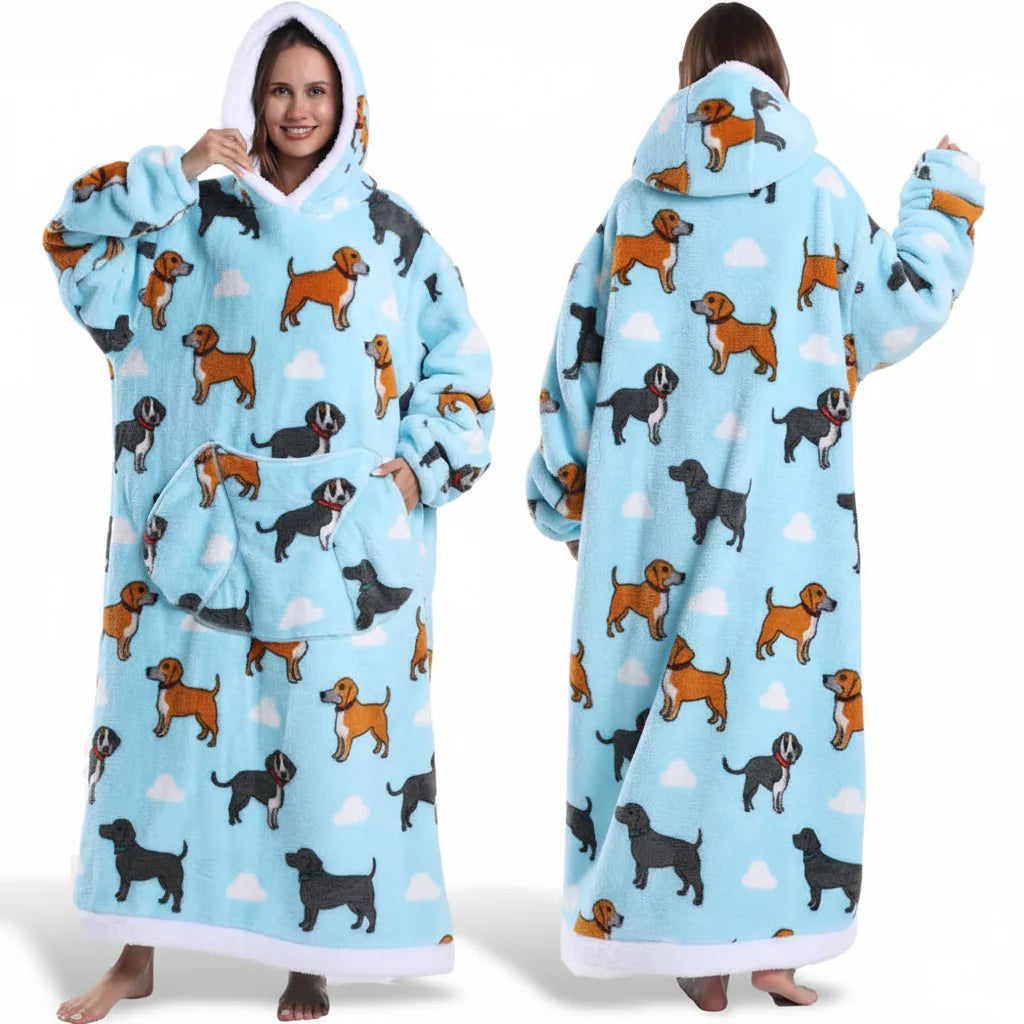 Cozy Fleece Halloween Hooded Blanket Sweatshirt