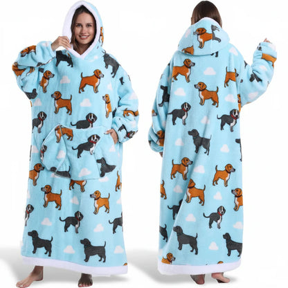Cozy Fleece Halloween Hooded Blanket Sweatshirt
