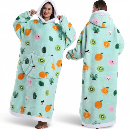Cozy Fleece Halloween Hooded Blanket Sweatshirt