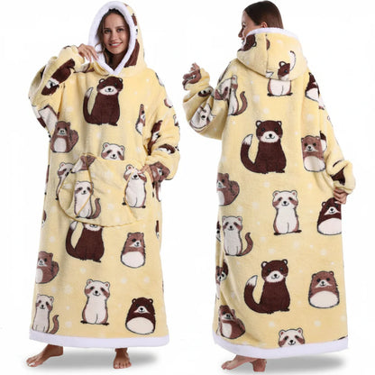 Cozy Fleece Halloween Hooded Blanket Sweatshirt