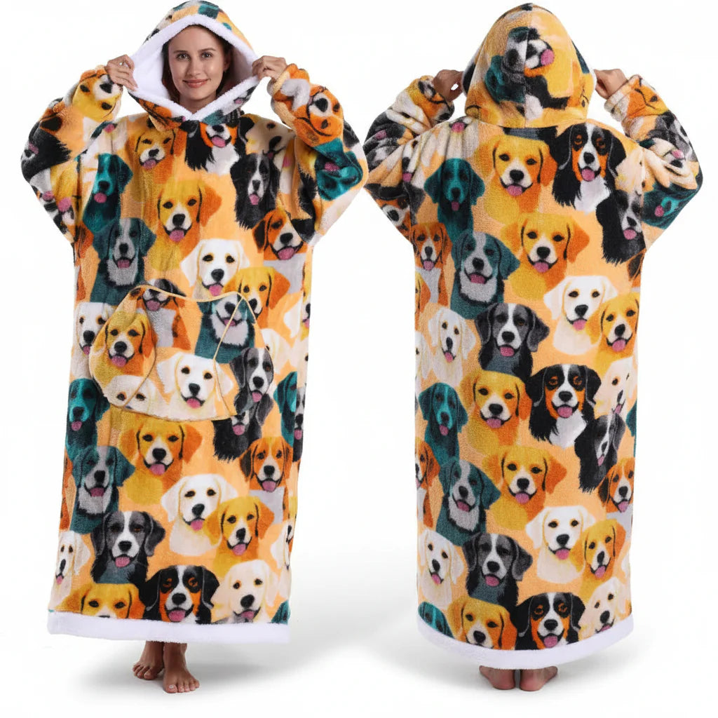Cozy Fleece Halloween Hooded Blanket Sweatshirt