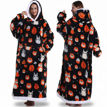 Cozy Fleece Halloween Hooded Blanket Sweatshirt