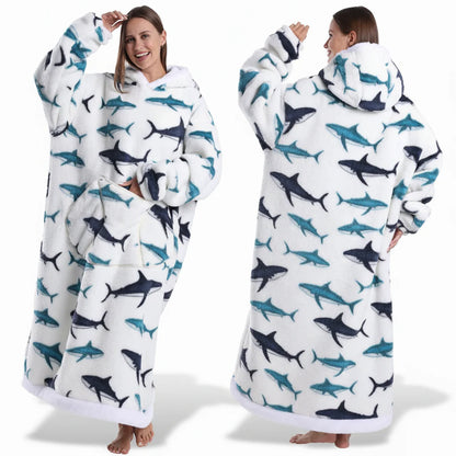 Cozy Fleece Halloween Hooded Blanket Sweatshirt