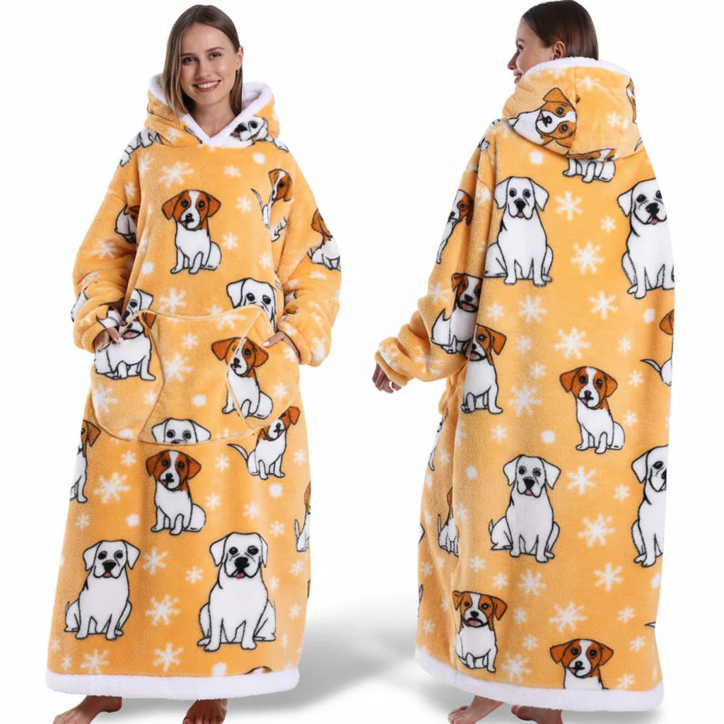 Cozy Fleece Halloween Hooded Blanket Sweatshirt