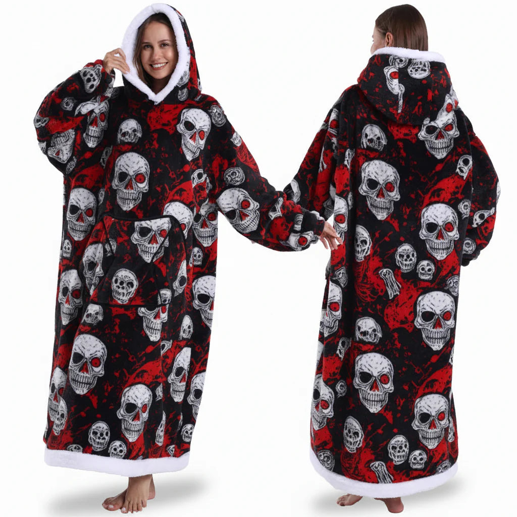 Cozy Fleece Halloween Hooded Blanket Sweatshirt
